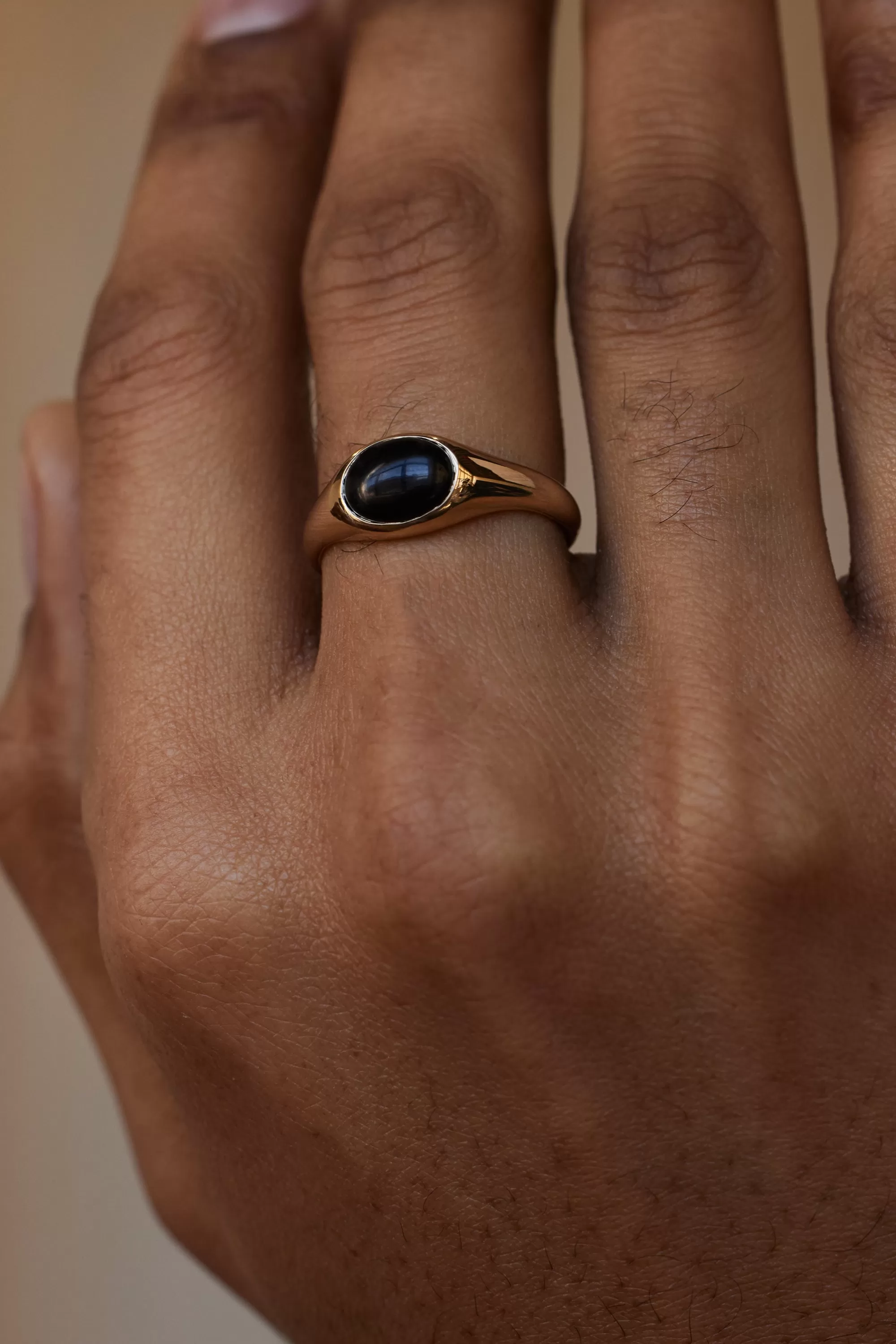 Fashion Ellipse Signet Ring - Jasper Rings