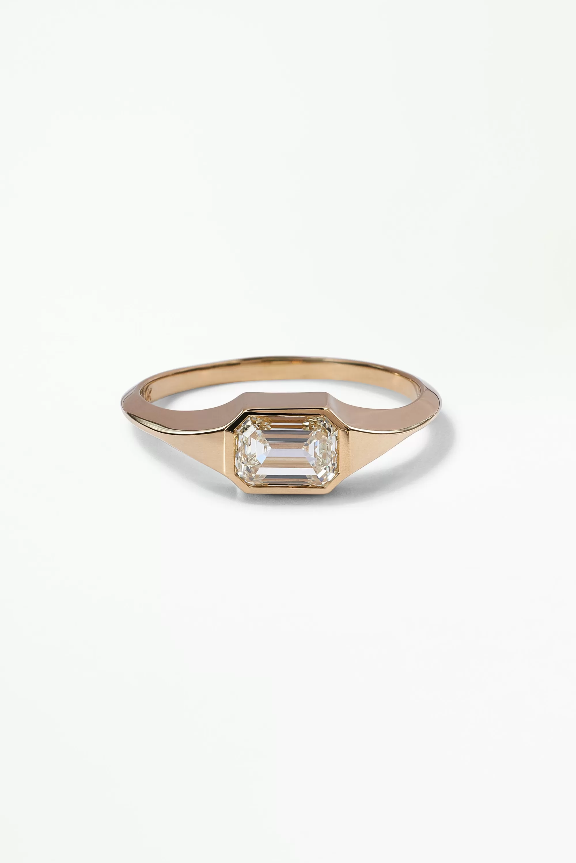 Online Large Emerald Cut Diamond Signet Ring Rings