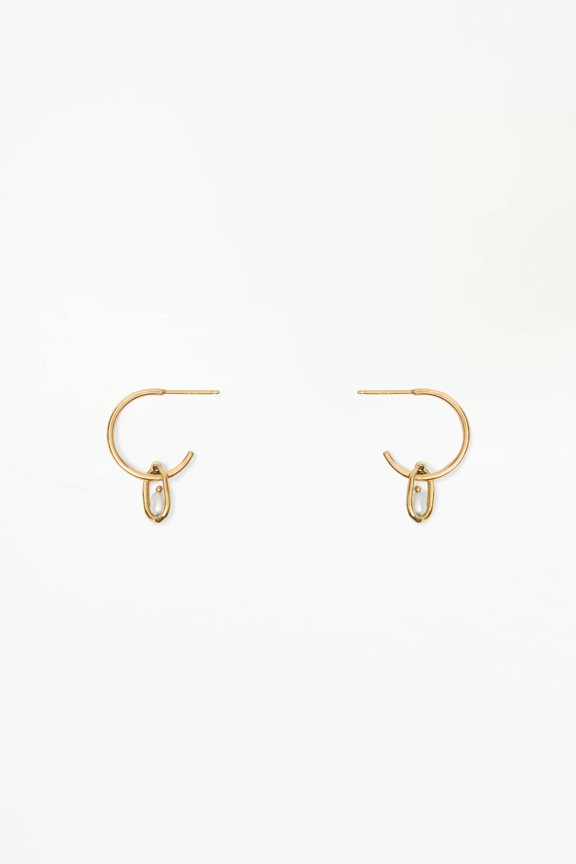New Pearl Droplet Hoop - Single Earrings
