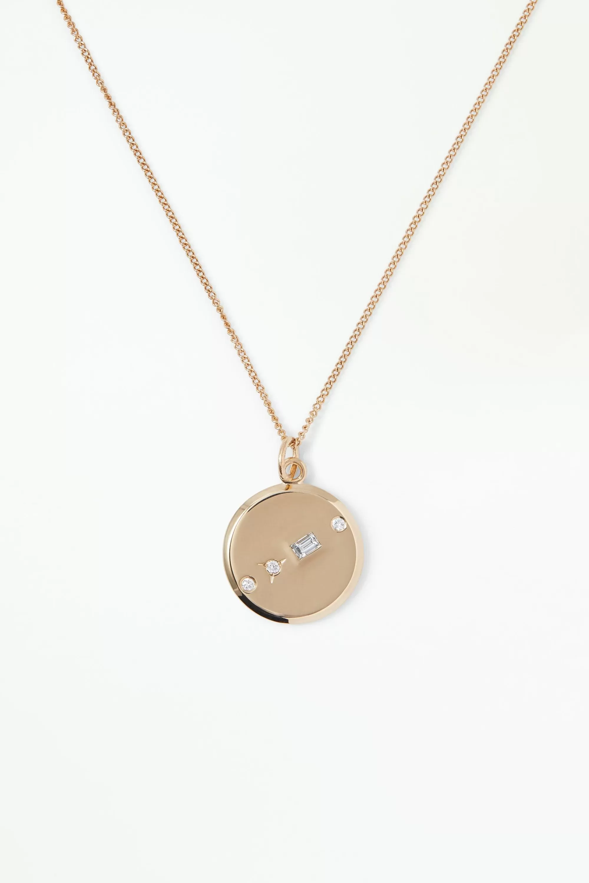 Discount Small Medallion Baguette Necklace Necklaces